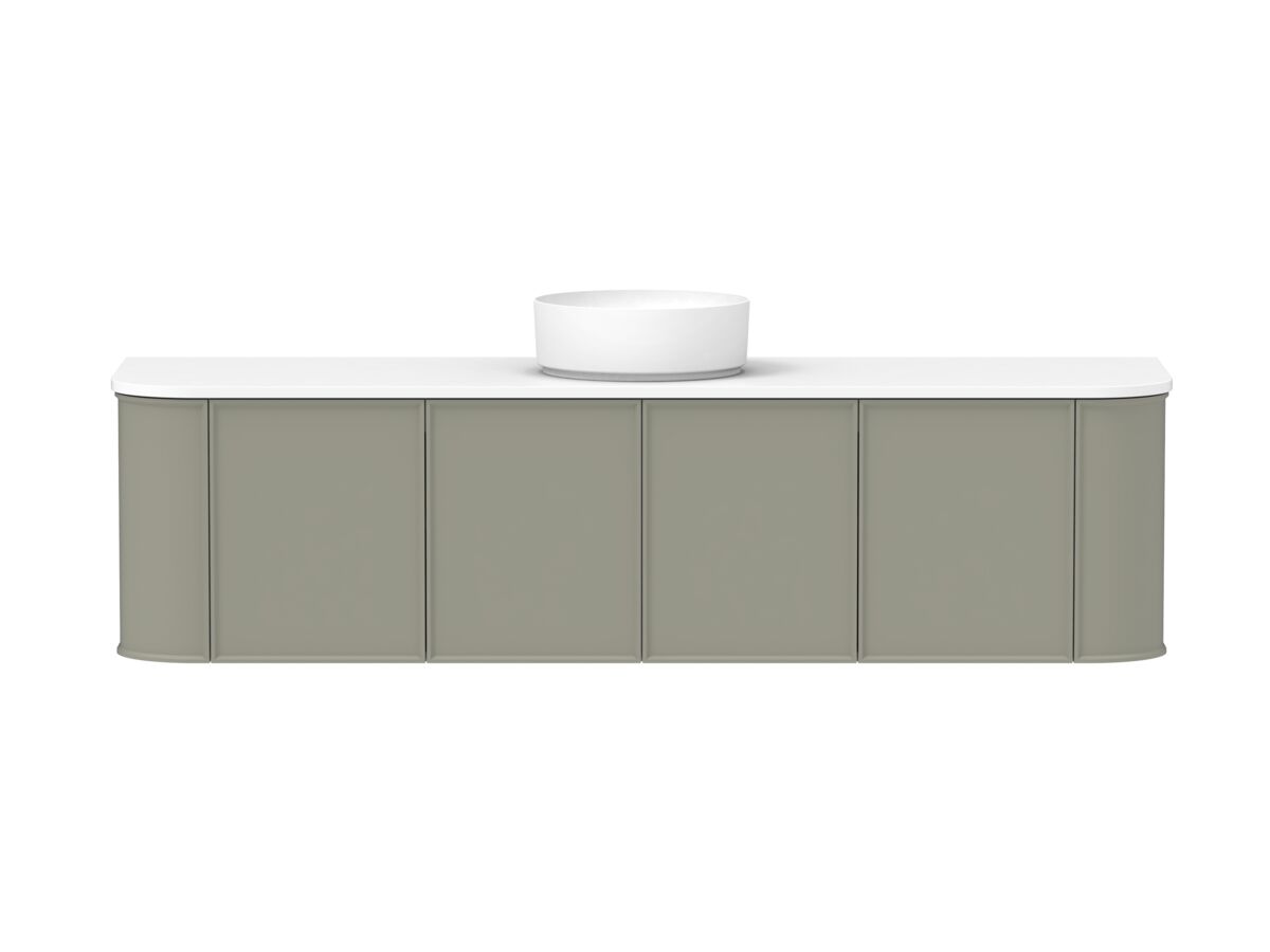 Supporting Image - Kado Era Double Curve All Door 1800mm Wall Hung Vanity with Centre Basin 20mm Top Wolfram Green