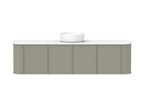 Supporting Image - Kado Era Double Curve All Door 1800mm Wall Hung Vanity with Centre Basin 20mm Top Wolfram Green