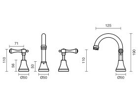 Kado Era Basin Set Swivel Lever Handle