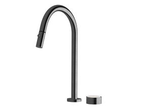 Supporting Image - Sussex Pure Elemental Progressive Sink Mixer Set Pull Out Spray PVD Brushed Gunmetal (4 Star) Lead Free with Aurora Insert