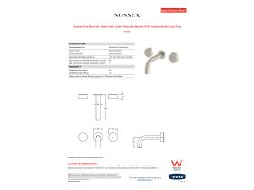 Specification Sheet - Sussex Pure Bath Set 160mm with Linear Textured Handles PVD Brushed Nickel Lead Free