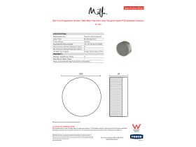 Specification Sheet - Milli Pure Progressive Shower / Bath Mixer Tap with Linear Textured Handle PVD Brushed Gunmetal