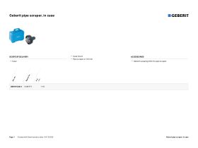 Specification Sheet - Geberit Pipe Scraper 110mm