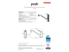 Specification Sheet - Posh Solus Standard Sink Mixer Tap Chrome (4 Star) Lead Free