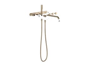 Hero - Faucet Strommen Vara Disc Wall Bath Tap Set with Handshower Trimset Discovery Bronze (3 Star) Lead Free