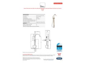 Specification Sheet - Faucet Strommen Vara Disc Floor Mounted Bath Mixer with Handshower Kit Discovery Bronze (3 Star)