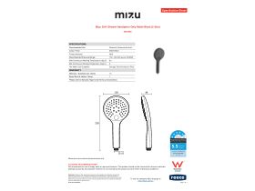 Specification Sheet - Mizu Drift Shower Handpiece Only Matte Black (5 Star)