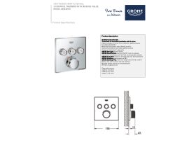 Technical Guide - GROHE SmartControl Concealed Thermostat 3 Button Square Chrome