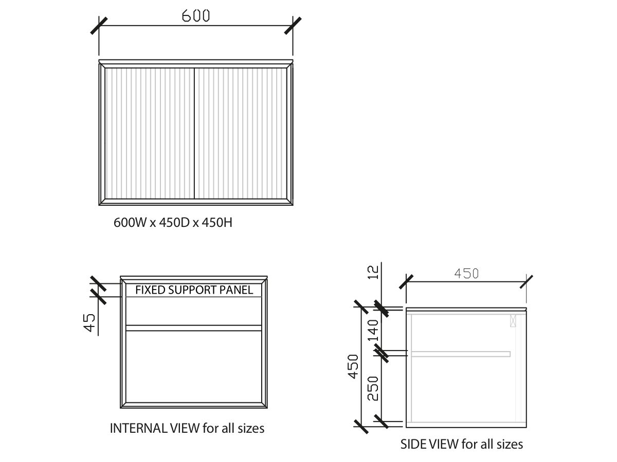 ISSY Halo I Vanity Unit with Two Doors and Internal Shelf 600widex450deepx450high