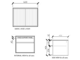 ISSY Halo I Vanity Unit with Two Doors and Internal Shelf 600widex450deepx450high