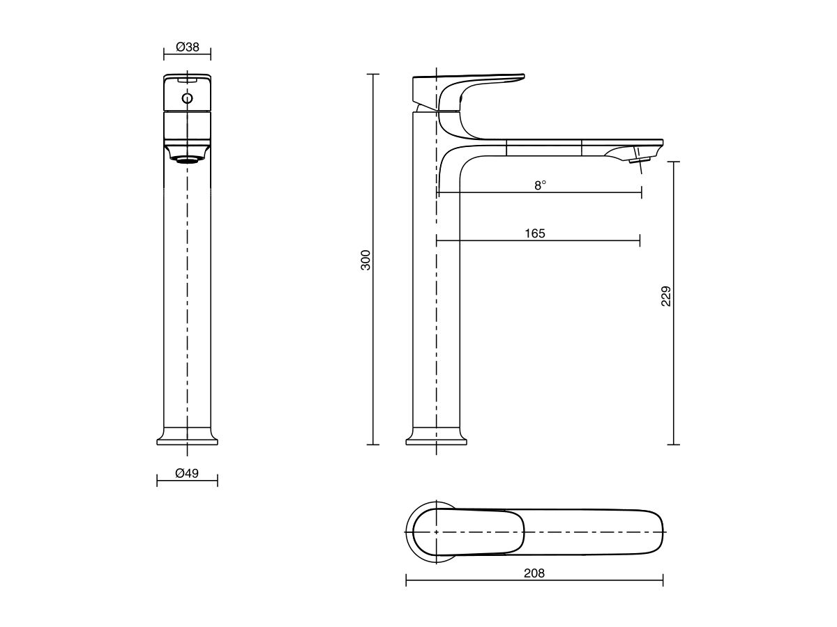 Mizu Silk Extended Basin Mixer