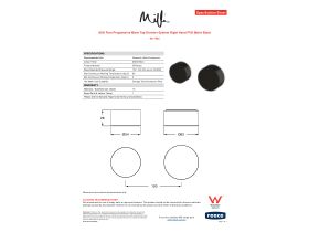 Specification Sheet - Milli Pure Progressive Mixer Tap Diverter System Right Hand PVD Matte Black