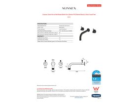 Specification Sheet - Sussex Scala Nova Wall Basin/Bath Set 200mm PVD Matte Black (5 Star) Lead Free