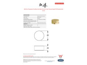 Specification Sheet - Milli Pure Progressive Top Mount Hob Mixer Tap with Linear Textured Handle PVD Brushed Gold