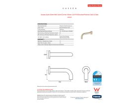 Specification Sheet - Sussex Scala 25mm Wall Outlet Curved 160mm LUX PVD Brushed Platinum Gold (3 Star)