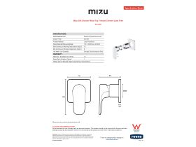 Specification Sheet - Mizu Silk Shower Mixer Tap Trimset Chrome Lead Free