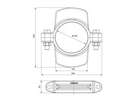 Technical Drawing - Dimax Bolt On PE Puddle / Weep Flange suit 180mm HDPE Pipes
