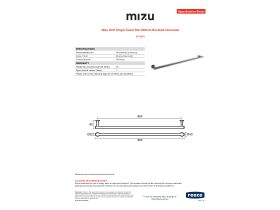 Specification Sheet - Mizu Drift Single Towel Rail 900mm Brushed Gunmetal