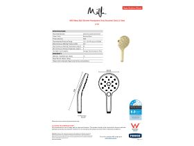 Specification Sheet - Milli Marq Edit Shower Handpiece Only Brushed Gold (3 Star)
