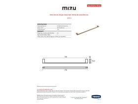 Specification Sheet - Mizu Soothe Single Towel Rail 750mm Brushed Bronze