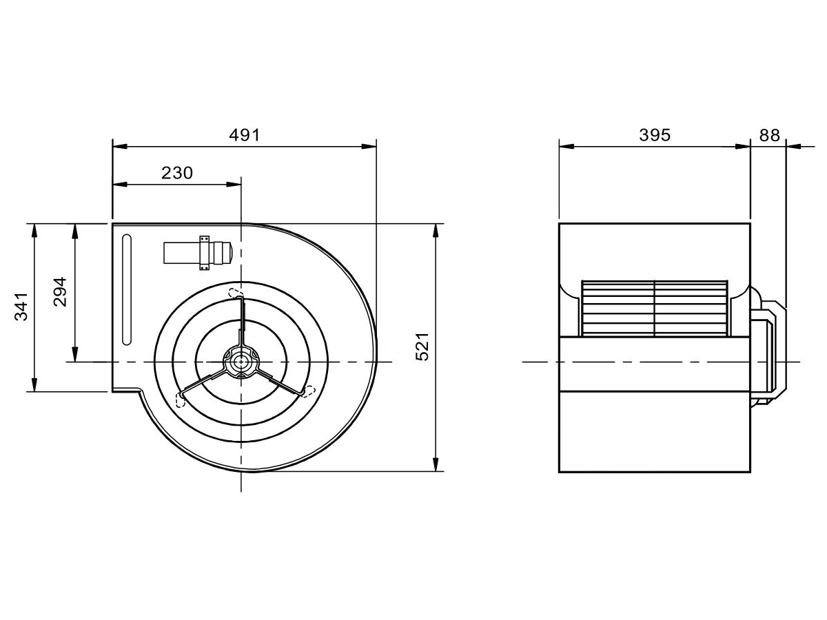 Kruger Centrifugal Fan KDD12/12 709W6P-1 3S
