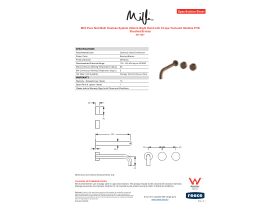 Specification Sheet - Milli Pure Wall Bath Hostess System 250mm Right Hand with Cirque Textured Handles PVD Brushed Bronze