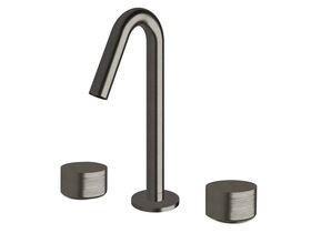 Sussex Pure Basin Set with Cirque Textured Handles PVD Brushed Gunmetal (5 Star)