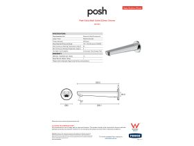 Specification Sheet - Posh Solus Bath Outlet 220mm Chrome