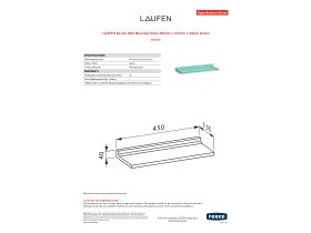 Specification Sheet - LAUFEN Kartell Wall Mounted Shelf 450mm x 155mm x 40mm Green