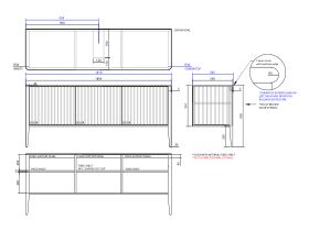 ISSY Cloud I 1800mm x 500mm x 760mm Vanity Unit with Legs 3 Touch Latch Doors (No Basin)