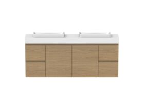 Hero - Posh Domaine 1500mm Ensuite Wall Hung Vanity Unit Double Bowl 90mm Top