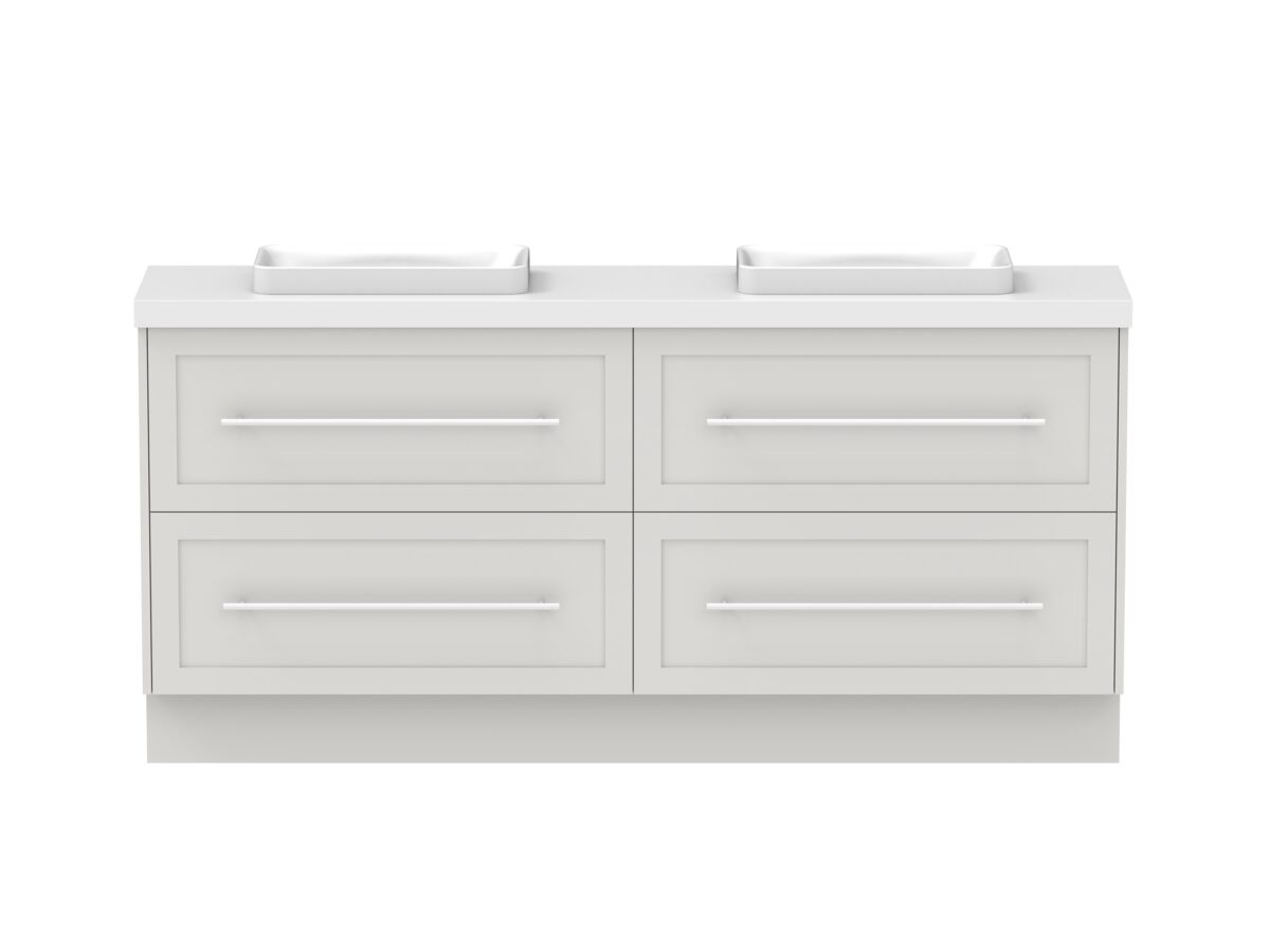 Hero - Kado Lux Ensuite All Drawer Twin 1800mm Floor Mount Double Basin 50mm Top