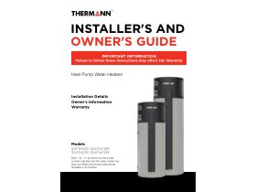 Installer's & Owner's Guide - Thermann Integrated Heat Pump R290