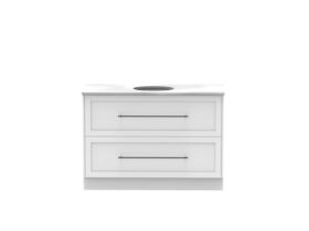Supporting Image - Kado Lux All Drawer 1200mm Floor Mounted Vanity Centre Basin 20mm - White - Front