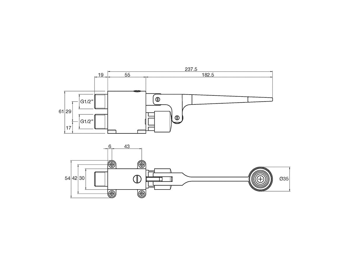 Wolfen Foot Operated Pedal Valve Chrome