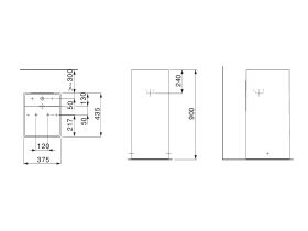 LAUFEN Kartell Freestanding Basin / Pedestal with Overflow 375 x 435 x 900mm 1 Taphole White