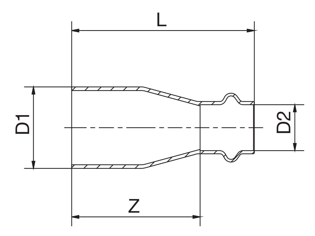 >B< Press Fitting Reducer