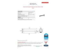 Specification Sheet - Sussex Scala Straight Wall Basin Outlet 200mm Chrome (5 Star)