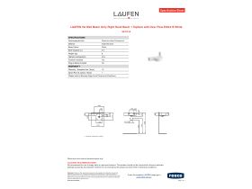 Specification Sheet - LAUFEN Val Wall Basin Only Right Hand Basin 1 Taphole with Over Flow 550x315 White