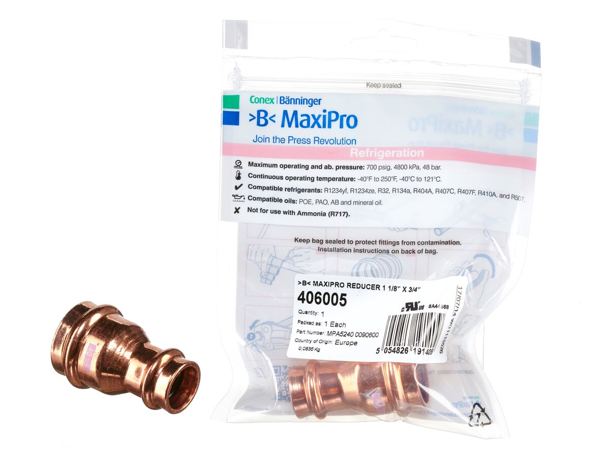 >B< Maxipro Reducer 1 1/8" x 3/4" Bag of 1