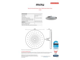 Specification Sheet - Mizu Drift Overhead Shower 250mm ABS Brushed Nickel (5 Star)