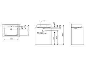 LAUFEN Pro A Wall / Counter Basin 1 Taphole with Overflow 650x480 White