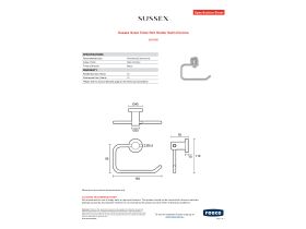 Specification Sheet - Sussex Scala Toilet Roll Holder Satin Chrome