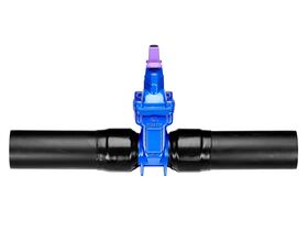 Dimax Resilient Seated Gate Valve PN16 125mm SDR11 HDPE PE Tail 100mm Anti Clock Wise Close with Lilac Stem Cap and Black Plug
