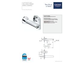 Technical Guide - GROHE Eurosmart New Wall Basin Trimset Chrome Plated (5 Star)