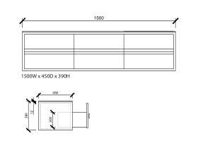 ISSY Z8 Vanity Unit 6 Drawer 1500