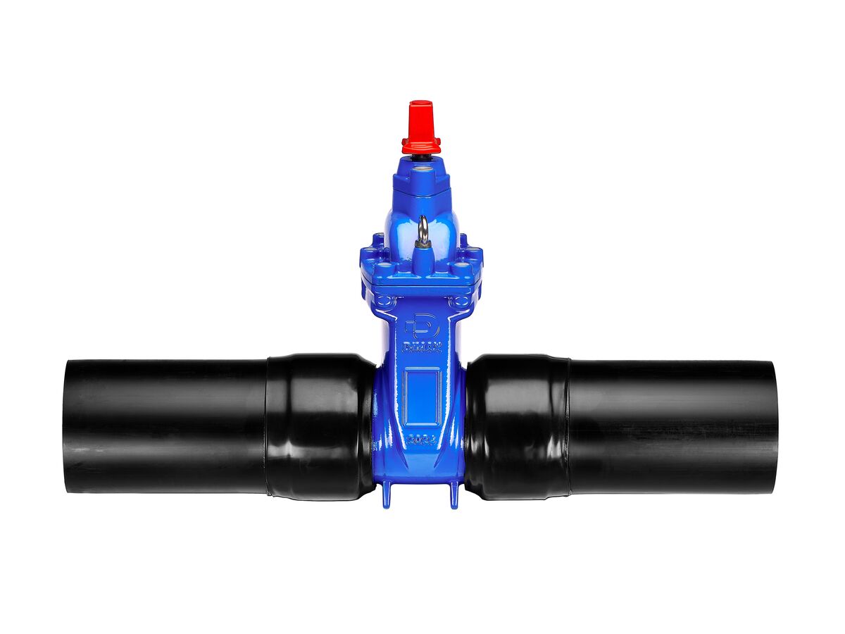 Dimax Resilient Seated Gate Valve PN16 180mm SDR11 HDPE PE Tail 150mm Clockwise Close
