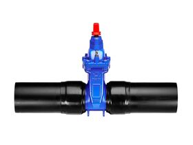 Dimax Resilient Seated Gate Valve PN16 180mm SDR11 HDPE PE Tail 150mm Clockwise Close