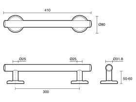 Mizu Drift 300mm Grab Rail Straight