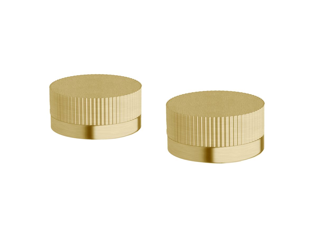 Sussex Pure Basin Top Assembly Taps with Linear Textured Handles PVD Brushed Gold